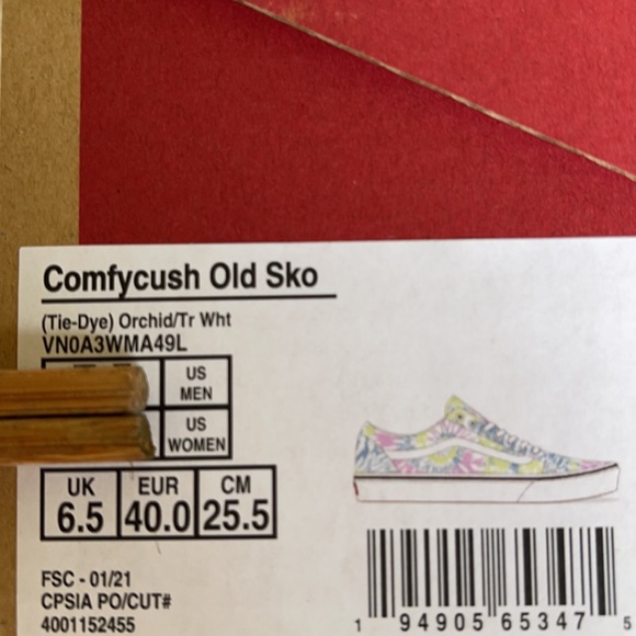 Vans Comfycush Old Skool Tie-Dye Orchid/Trwht WMNS - Picture 16 of 16